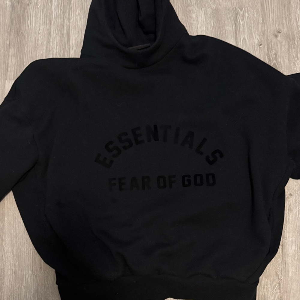 Essentials Fear of God Black Hooded Sweatshirt
